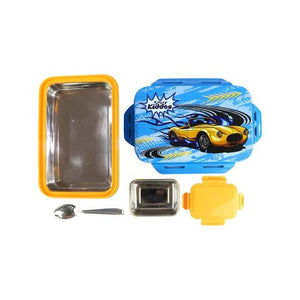 Smily Kiddos Brunch Stainless Steel Lunch Box - Race Car Theme - Blue - SK16001772