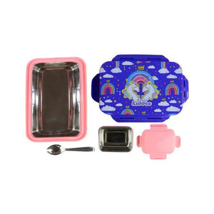 Smily Kiddos Brunch Stainless Steel Lunch Box - Unicorn Theme - Blue - SK16001774