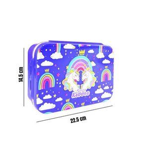 Smily Kiddos Brunch Stainless Steel Lunch Box - Unicorn Theme - Blue - SK16001774