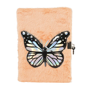 Smily Kiddos Butterfly Plush Lockable Notebook - Orange Art & Craft