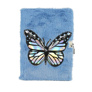 Smily Kiddos Butterfly Plush Lockable Notebook - Blue Art & Craft