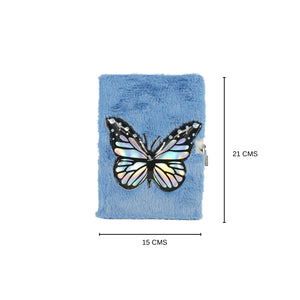 Smily Kiddos Butterfly Plush Lockable Notebook - Blue Art & Craft
