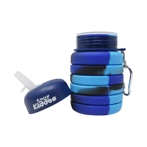 Smily Kiddos Collapsible Silicone Water Bottle - Camouflage Blue Baby Food & Storage