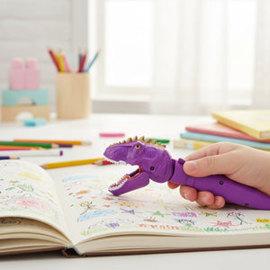 Smily kiddos Dino pen - Purple Kids Stationery