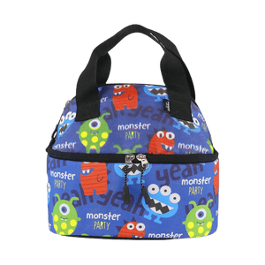 Smily Kiddos Double Decker Lunch Bag Monster Theme - Blue - MK11001870