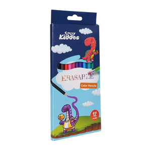 Smily Kiddos Erasable Plastic Color Pencils – Pack of 12 - Color Pencils