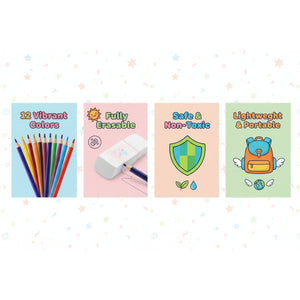Smily Kiddos Erasable Plastic Color Pencils – Pack of 12 - Color Pencils