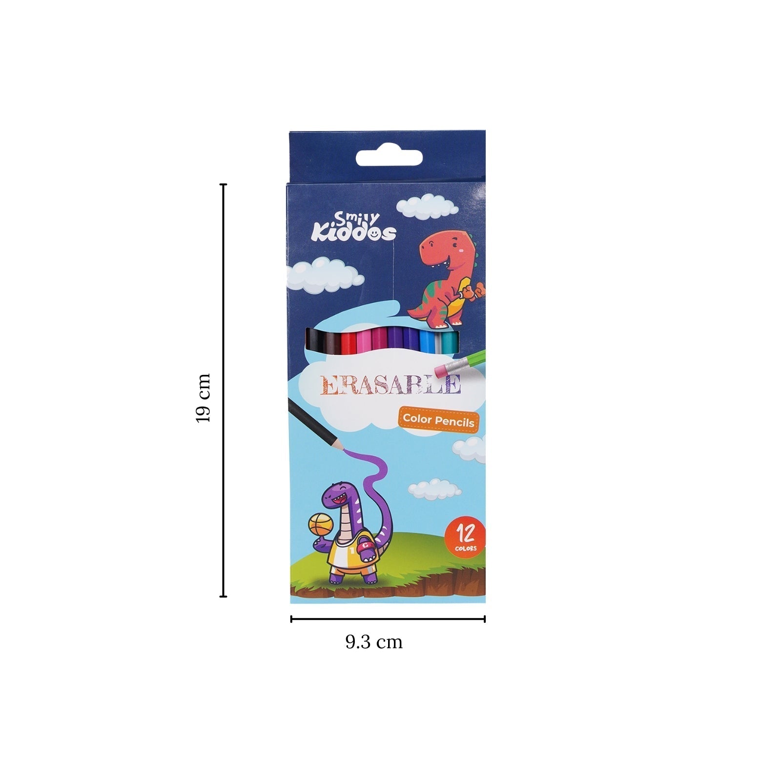 Smily Kiddos Erasable Plastic Color Pencils – Pack of 12 - Color Pencils
