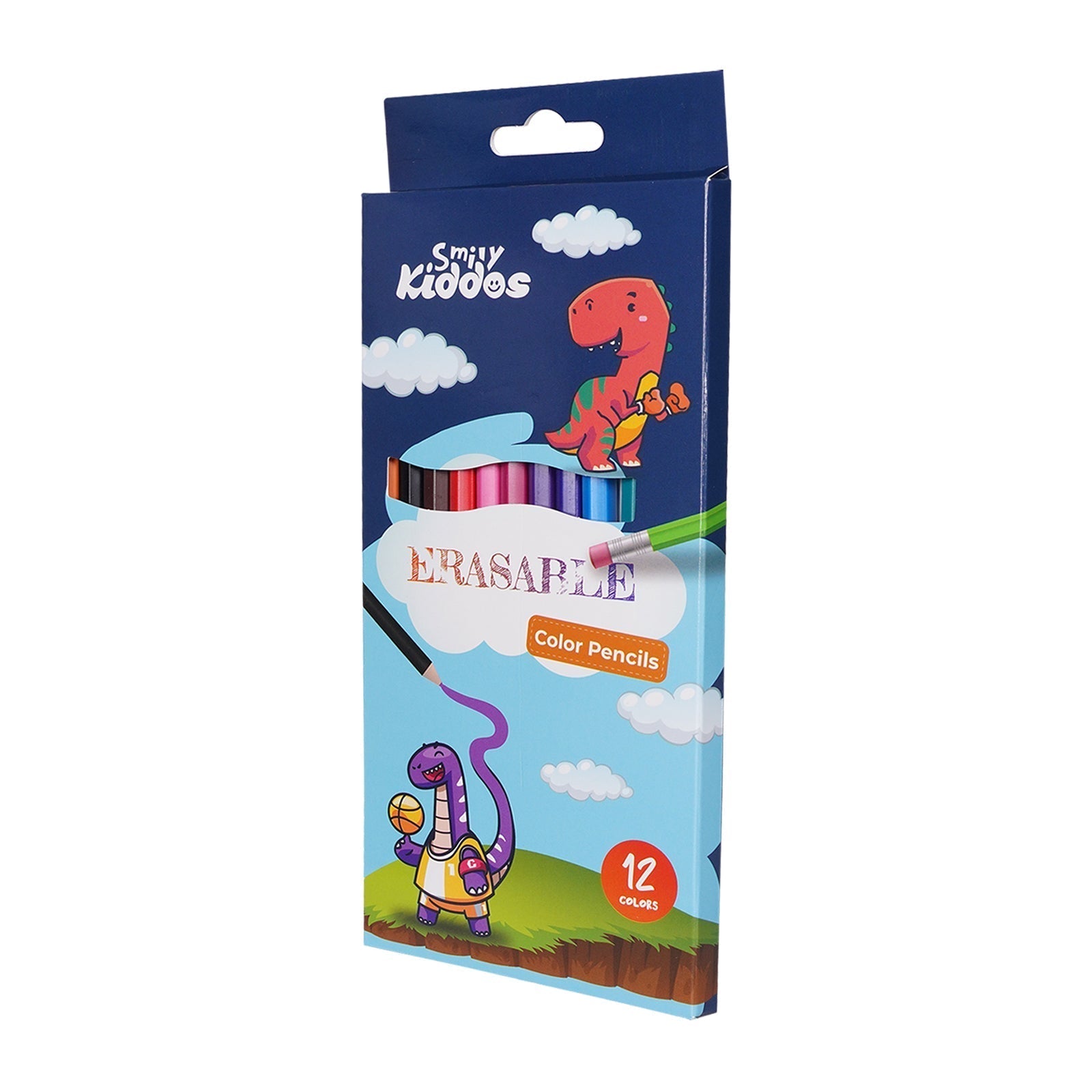 Smily Kiddos Erasable Plastic Color Pencils – Pack of 12 - Color Pencils