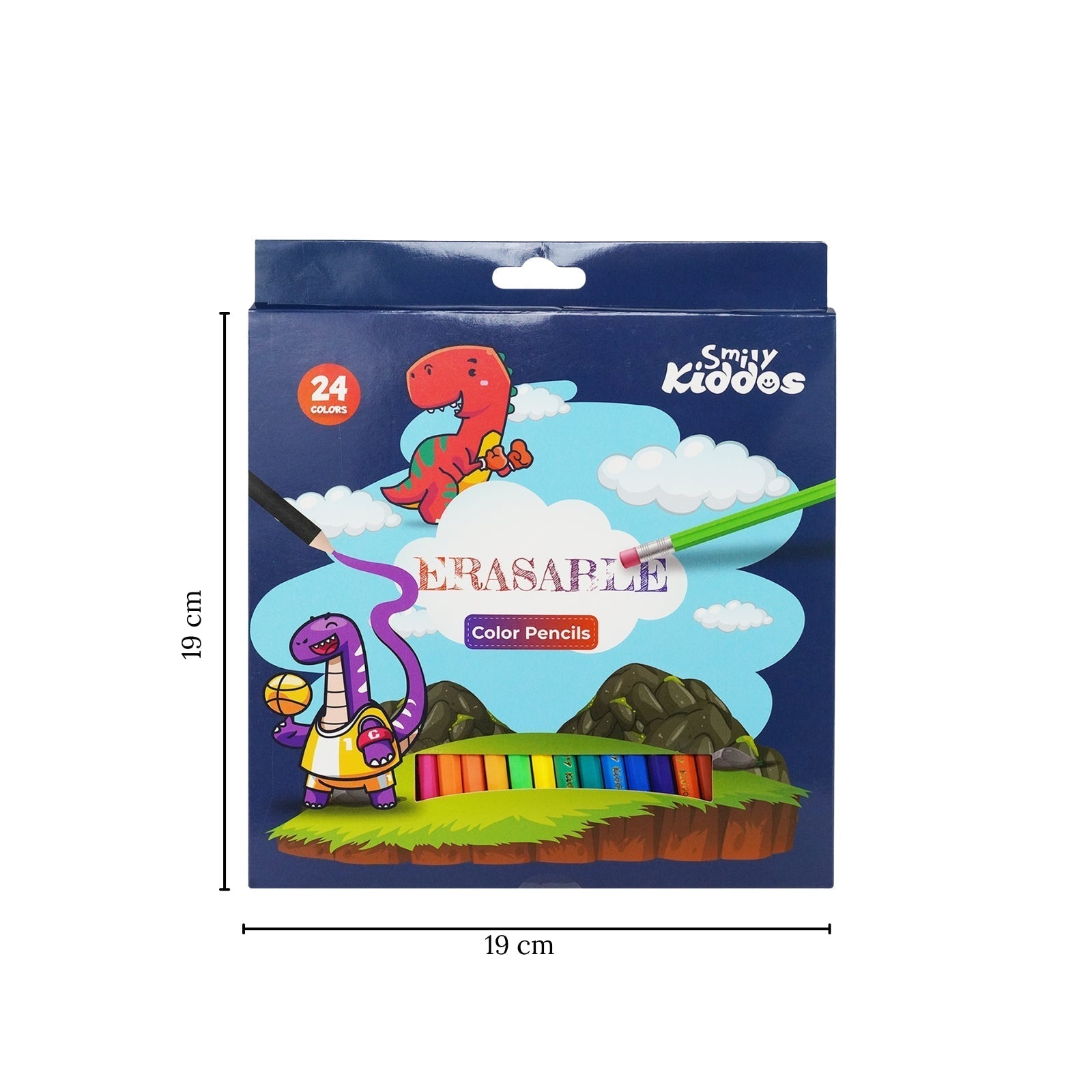 Smily Kiddos Erasable Plastic Color Pencils – Pack of 24 - Color Pencils