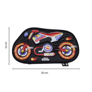 Smily Kiddos EVA Pencil Box – Motorcycle Theme, Black - Pencil Case