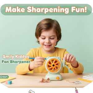 Smily Kiddos Fan Sharpener - Teal Blue Kids Stationery