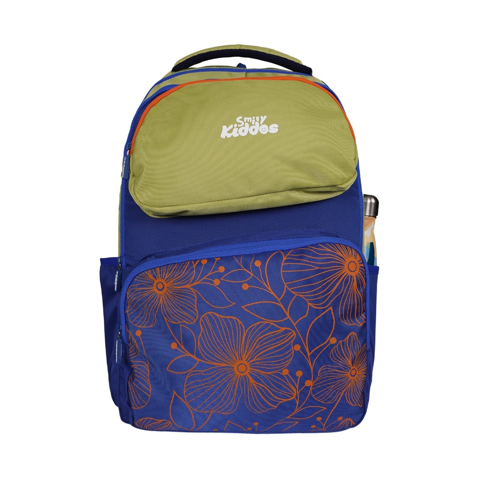 Smily Kiddos Giggle Laptop Backpack – Blue & Green with Rain Cover - MK11002295