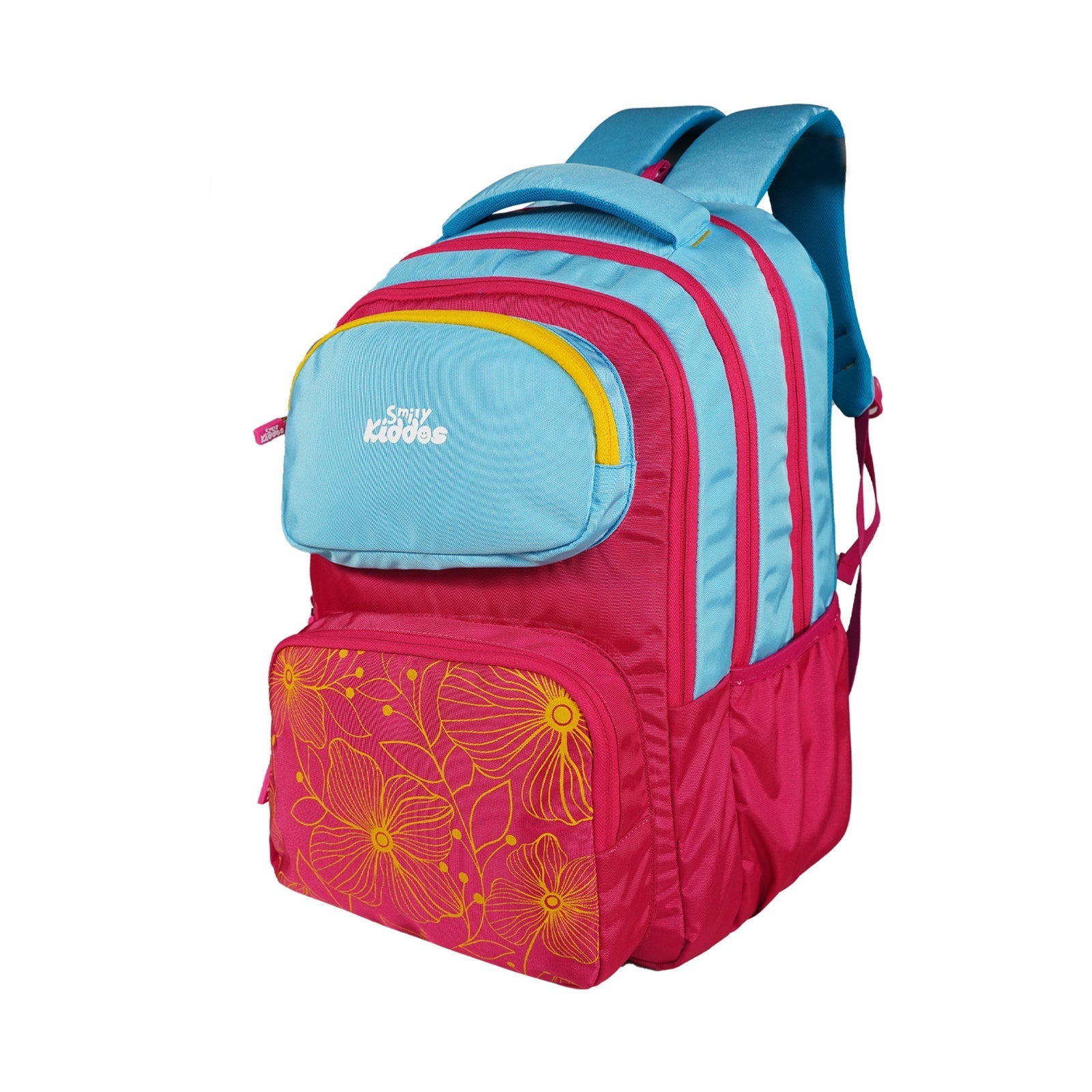 Smily Kiddos Giggle Laptop Backpack – Pink & Light Blue with Rain Cover - MK11002294