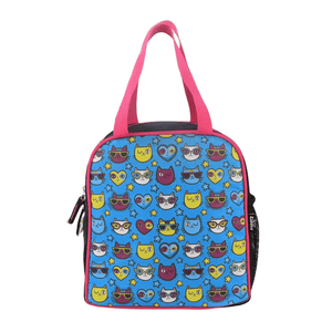 Smily kiddos joy lunch bag - Kitty Theme - Teal Blue - MK11001725
