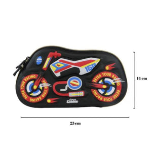 Smily kiddos Motor Bike Shaped EVA Pencil Pouch - Black - SK16001742