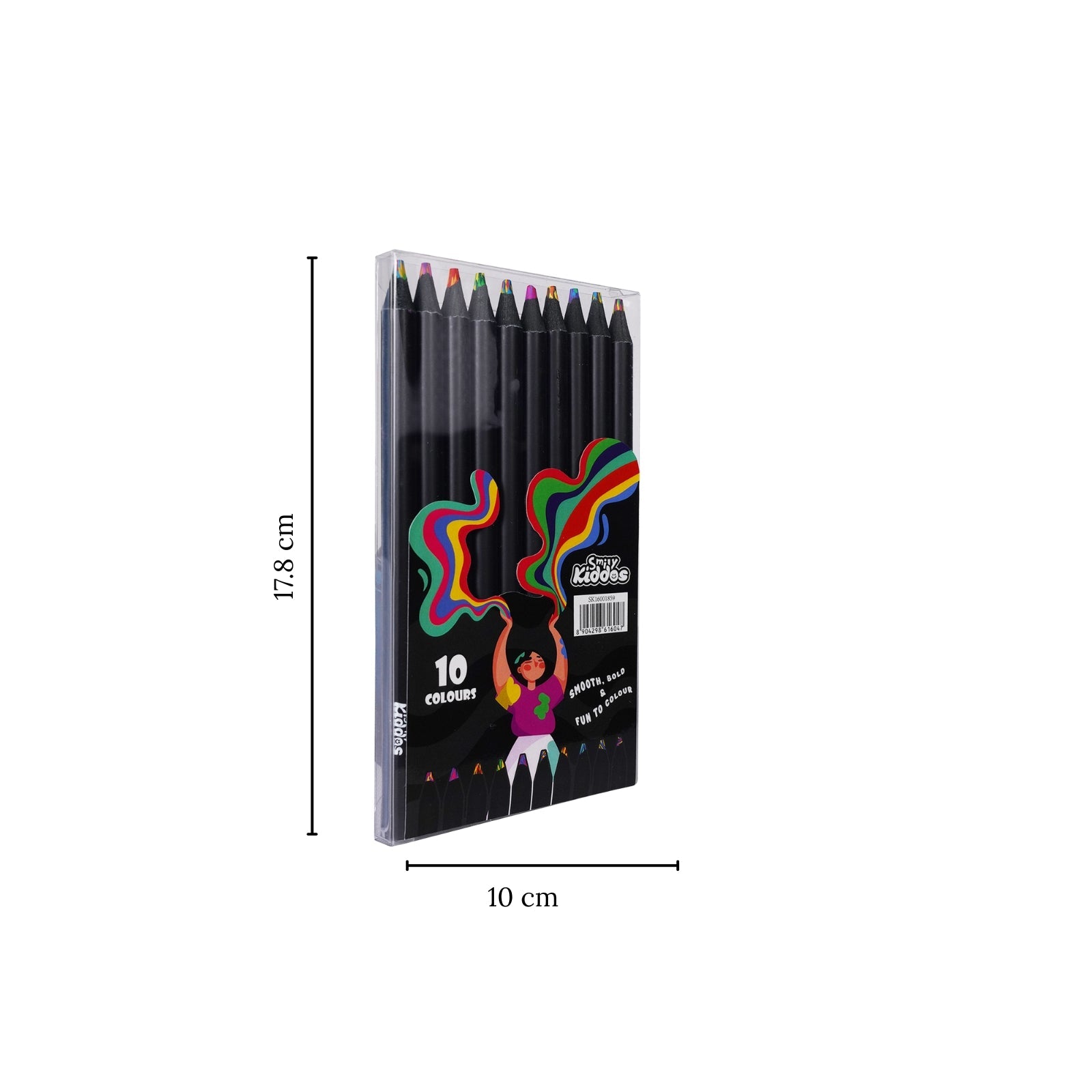 Smily Kiddos Multicolor pencil set 4mm - Pack of 10 - Color Pencils