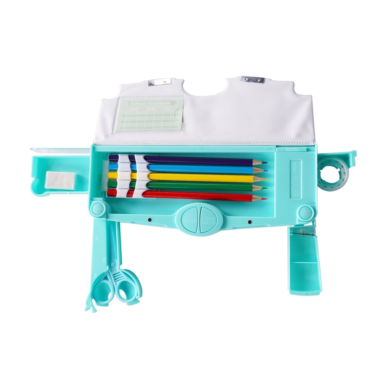 Smily Kiddos Pop Out Pencil Box – Animal Friends Theme (Teal) - Pencil Case