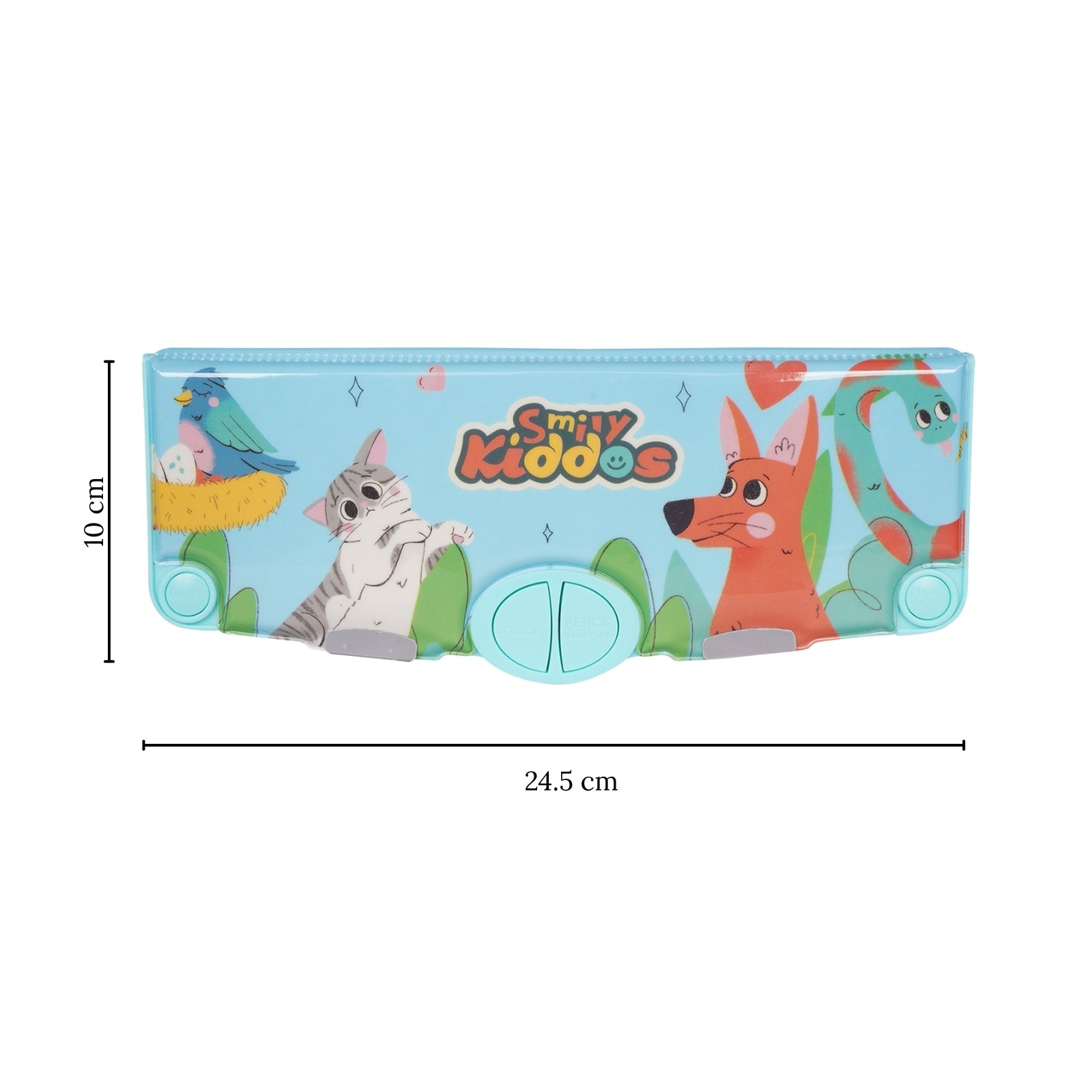 Smily Kiddos Pop Out Pencil Box – Animal Friends Theme (Teal) - Pencil Case