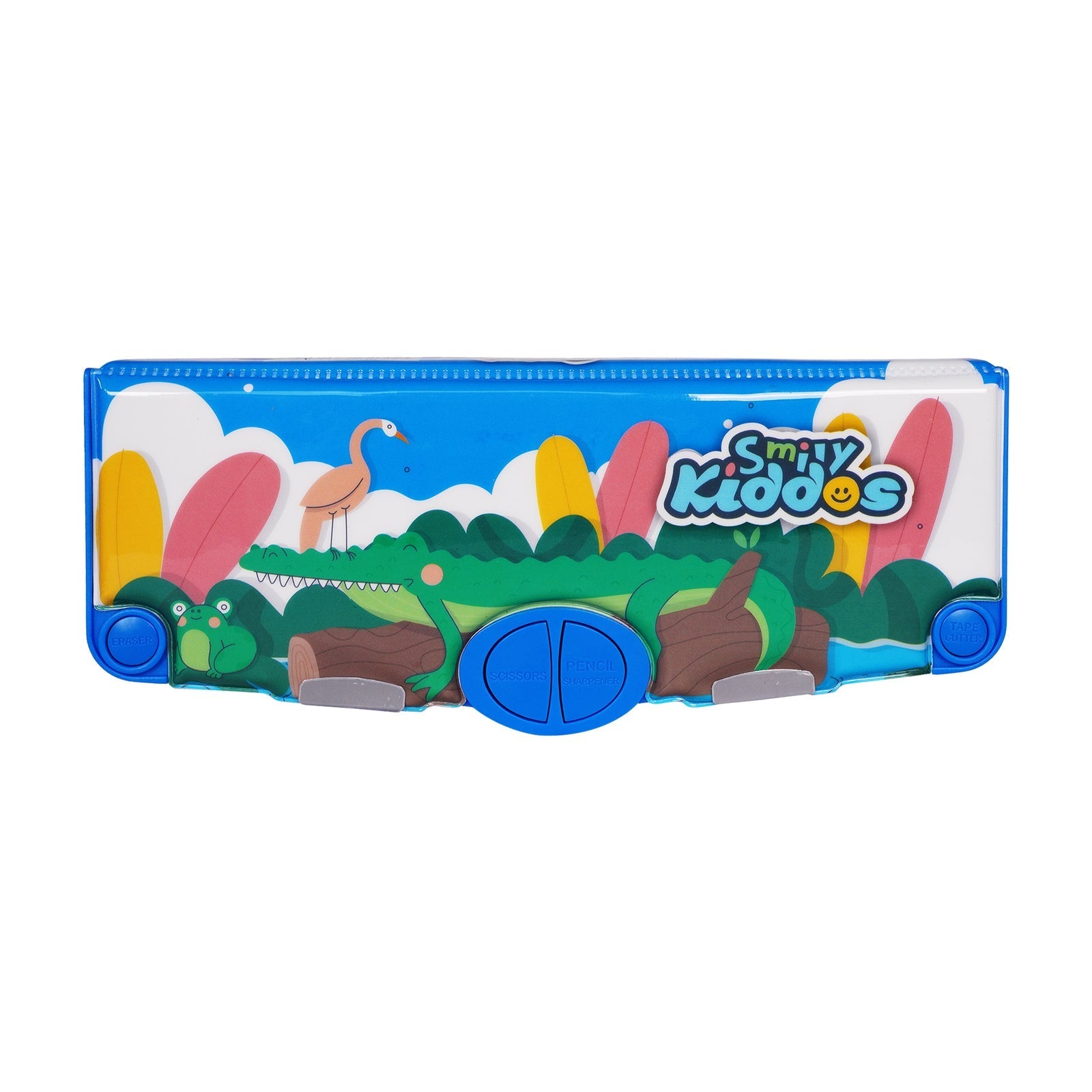 Smily Kiddos Pop Out Pencil Box – Crocodile Theme (Light Blue) - Pencil Case