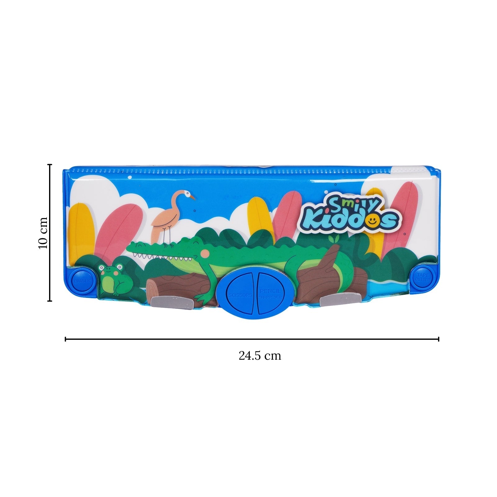 Smily Kiddos Pop Out Pencil Box – Crocodile Theme (Light Blue) - Pencil Case