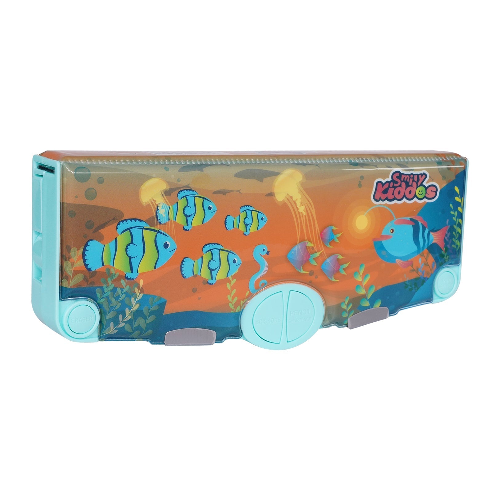 Smily Kiddos Pop Out Pencil Box for Kids – Ocean Theme (Navy Blue) - Pencil Case