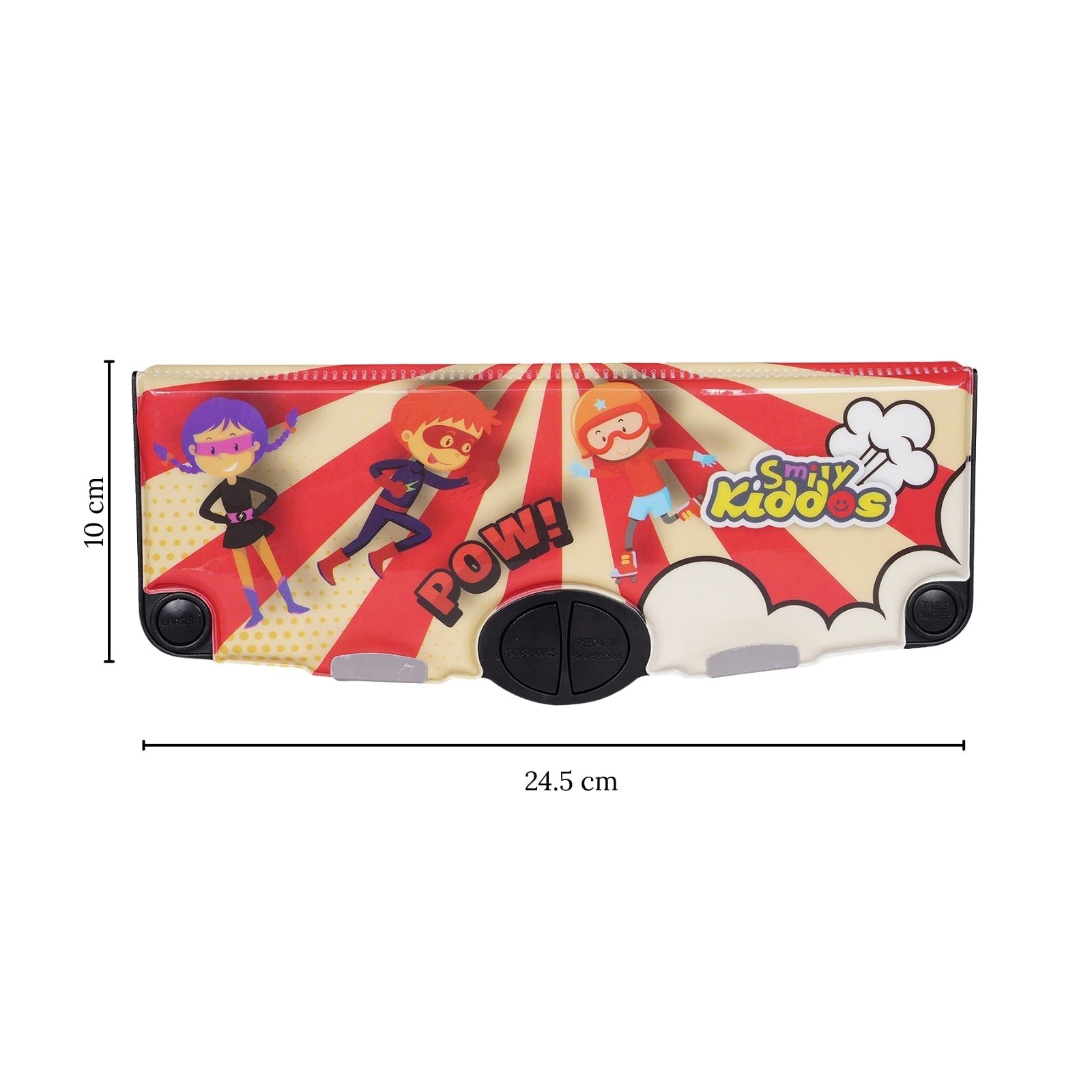 Smily Kiddos Pop Out Pencil Box – Superhero Theme (Red & Beige) - Pencil Case