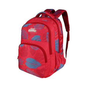 Smily Kiddos Rio Laptop Backpack for Kids – Red | Stylish Leaf Print | 19" - MKE11002286