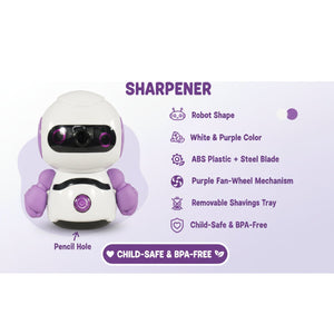 Smily Kiddos Robot Pencil Sharpener | The Mom Store - Purple Stationery