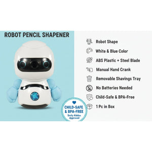 Smily Kiddos Robot Pencil Sharpener | The Mom Store - Blue Stationery