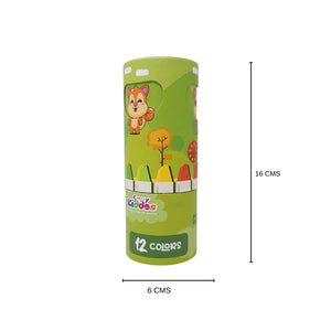 Smily Kiddos Silky Gel Crayons 12 Colors - Cute Hamster Theme Kids Stationery