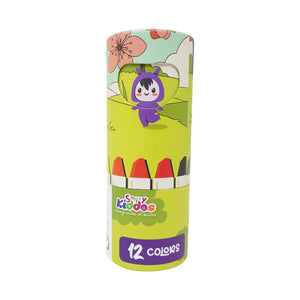 Smily Kiddos Silky Gel Crayons 12 Colors - Animal Adventure Theme Green Kids Stationery