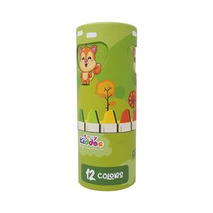 Smily Kiddos Silky Gel Crayons 12 Colors - Cute Hamster Theme Kids Stationery