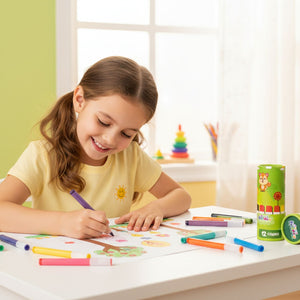 Smily Kiddos Silky Gel Crayons 12 Colors - Cute Hamster Theme Kids Stationery