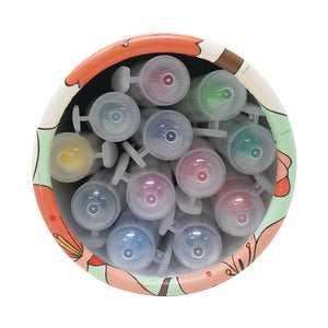 Smily Kiddos Silky Gel Crayons 12 Colors - Animal Adventure Theme Green Kids Stationery