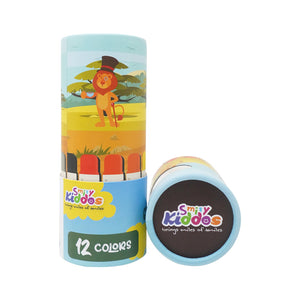 Smily Kiddos Silky Gel Crayons 12 Colors - Lion Theme Kids Stationery