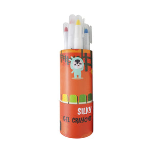 Smily Kiddos Silky Gel Crayons 12 Colors - Animal Adventure Theme Orange Kids Stationery