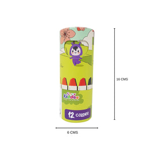 Smily Kiddos Silky Gel Crayons 12 Colors - Animal Adventure Theme Green Kids Stationery