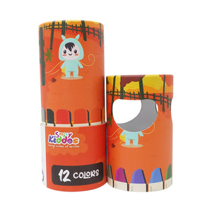 Smily Kiddos Silky Gel Crayons 12 Colors - Animal Adventure Theme Orange Kids Stationery