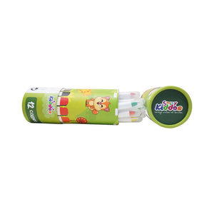 Smily Kiddos Silky Gel Crayons 12 Colors - Cute Hamster Theme Kids Stationery
