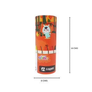 Smily Kiddos Silky Gel Crayons 12 Colors - Animal Adventure Theme Orange Kids Stationery