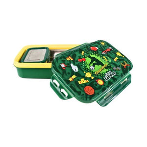 Smily Kiddos Small Brunch Stainless Steel Lunch Box - Sports Theme Green - SK16001745