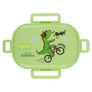 Smily kiddos Stainless Steel Roar Dino Theme Lunch Box - Green - medium - Lunch Box