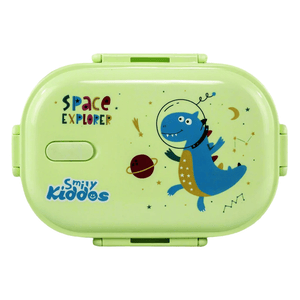 Smily kiddos Stainless Steel Space Dino Theme Lunch Box - Green - SK16001621