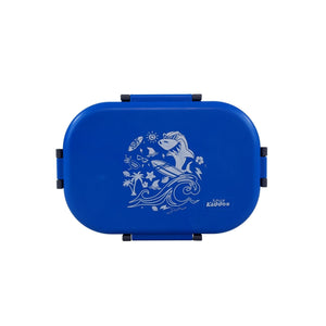 Smily kiddos Stainless Steel Surfer Shark Theme Lunch Box - Teal Blue - SK16001626