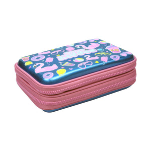 Smily Kiddos Stylish Double Compartment Pencil Case – Light Blue - Stationery