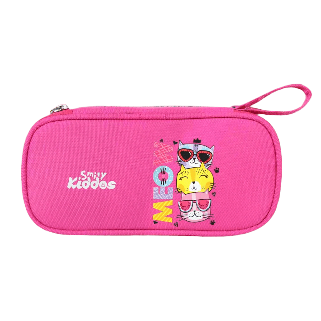 Smily Kiddos Zipper Pencil Pouch Meow Kitty Dark Pink - MK11001612