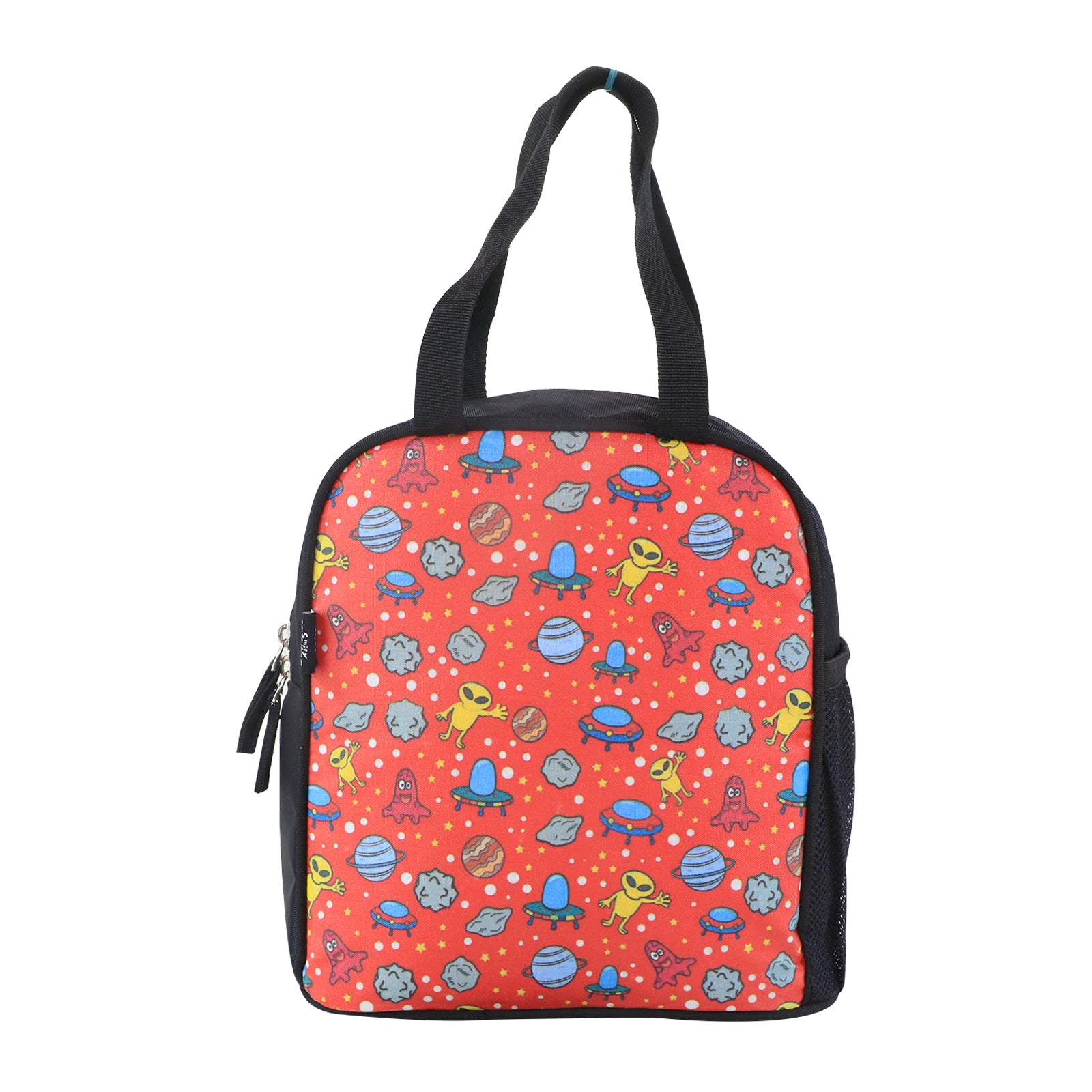 Smily kiddos joy lunch bag- Alien Theme - Red