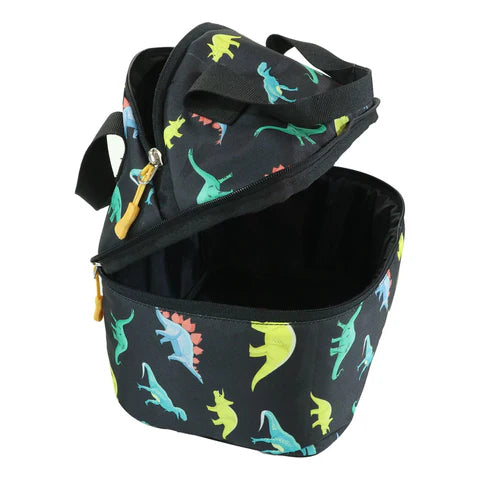 Smily Kiddos Double Decker Lunch Bag Dino Theme - Black