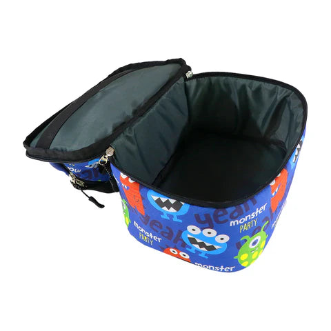 Smily Kiddos Double Decker Lunch Bag  Monster Theme - Blue